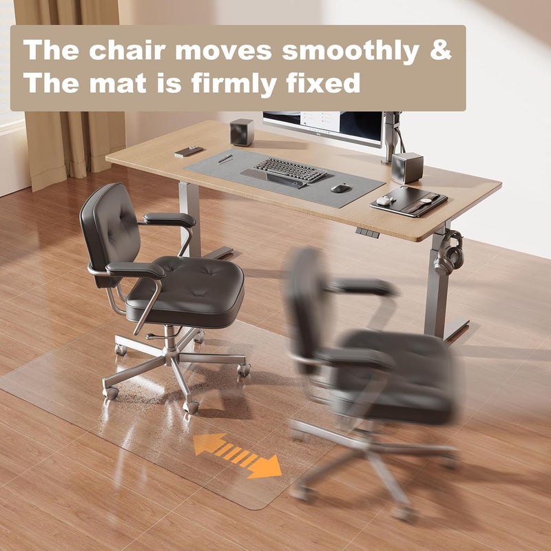 KEYDOL [Thickened to 2.0mm] 40"x50" Computer Chair Mat for Hardwood, PVC Office Mat for Hardwood Floor, Anti-Slip Rolling Chair Floor Protector,Vinyl Mats for Home, Under Desk Mats for Rolling Chairs - Image 4